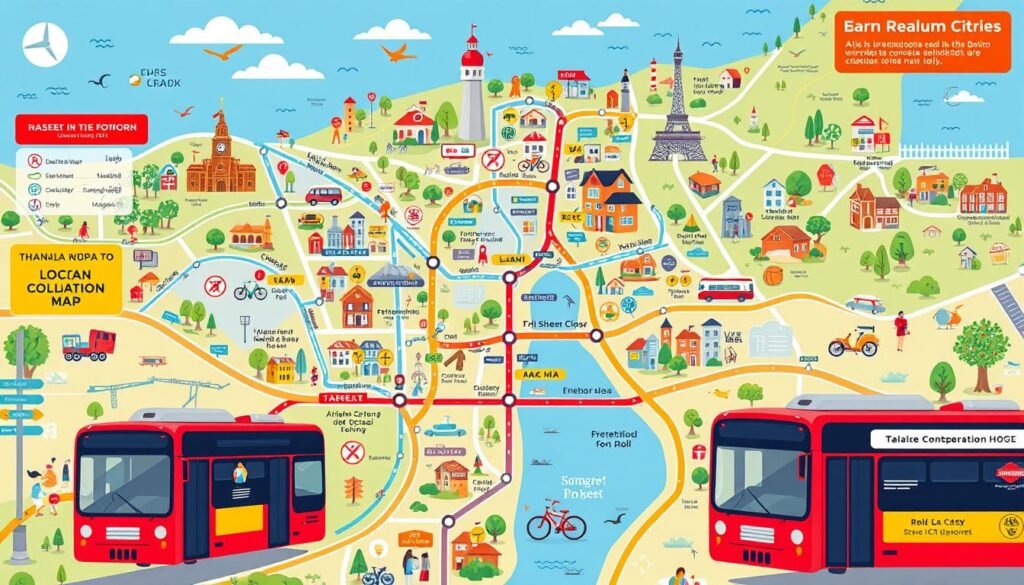 mapa transporte local