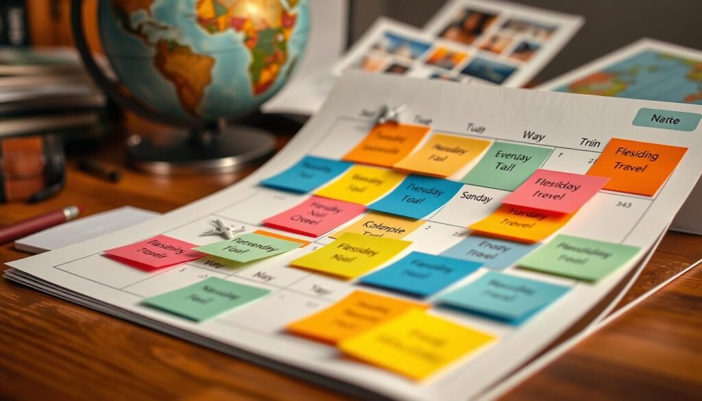Calendario de viajes flexible para ahorro en viajes
