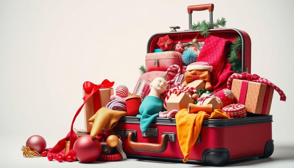 Maleta preparada para viaje festivo