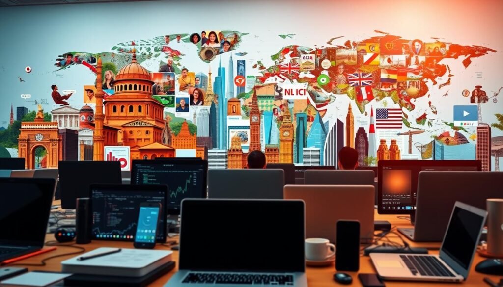 trabajando desde cualquier parte del mundo