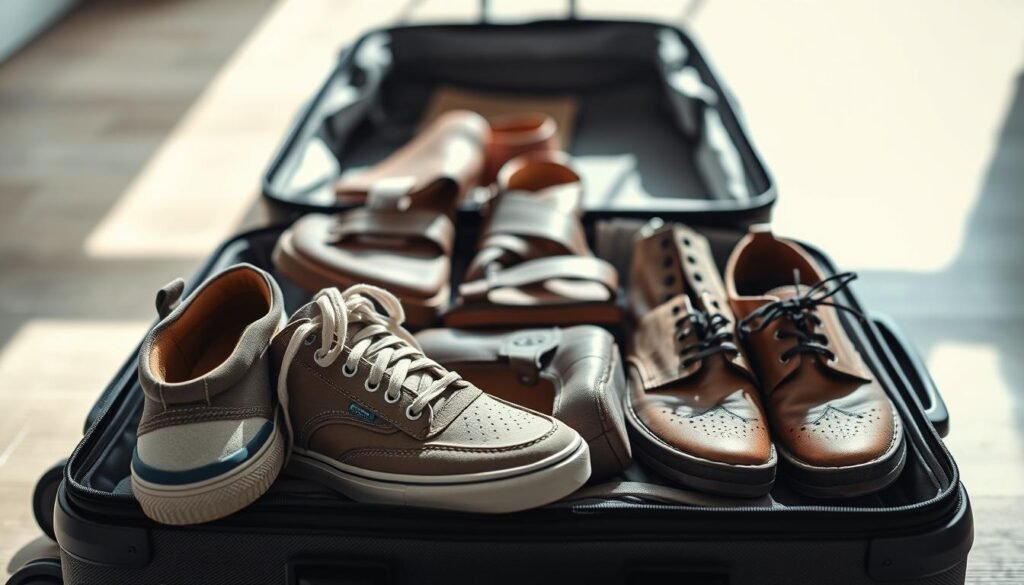 Zapatos para viaje en maleta de mano
