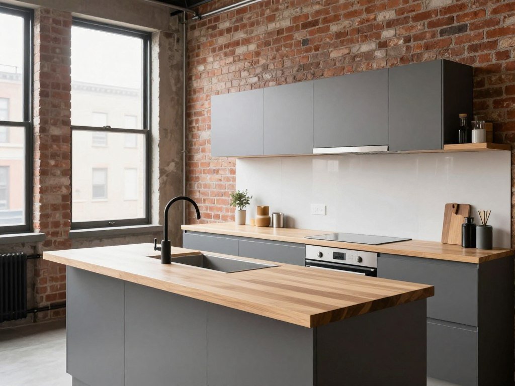 Apartamento moderno tipo loft en el centro urbano con cocina abierta